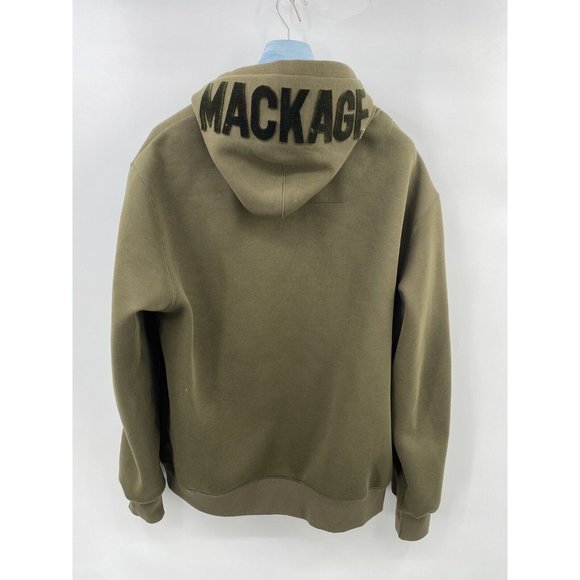 Mackage Olive green hoodie velvet branding size 2XL - Picture 2 of 6